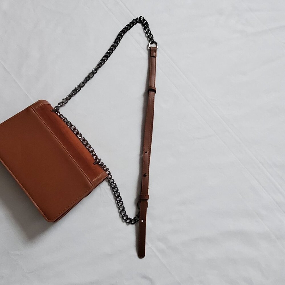 Women's Brown Faux Suede Messenger Shoulder Crossbody Sling Bag Purse - Picture 5 of 10